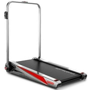 EGOFIT Walker Plus M1T - Cool Grey - 2-In-1 Folding Handlebar Pad Treadmill Walking & Jogging, 5% Incline, Remote Control, 220lb Cap, 0.62-3.7mph