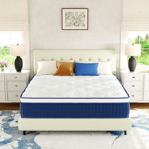 EGOHOME 10 inch Full Hybrid Mattress, Pocketed Springs, Medium, Pressure Relief, Reinforced Edge, Mattress in a Box