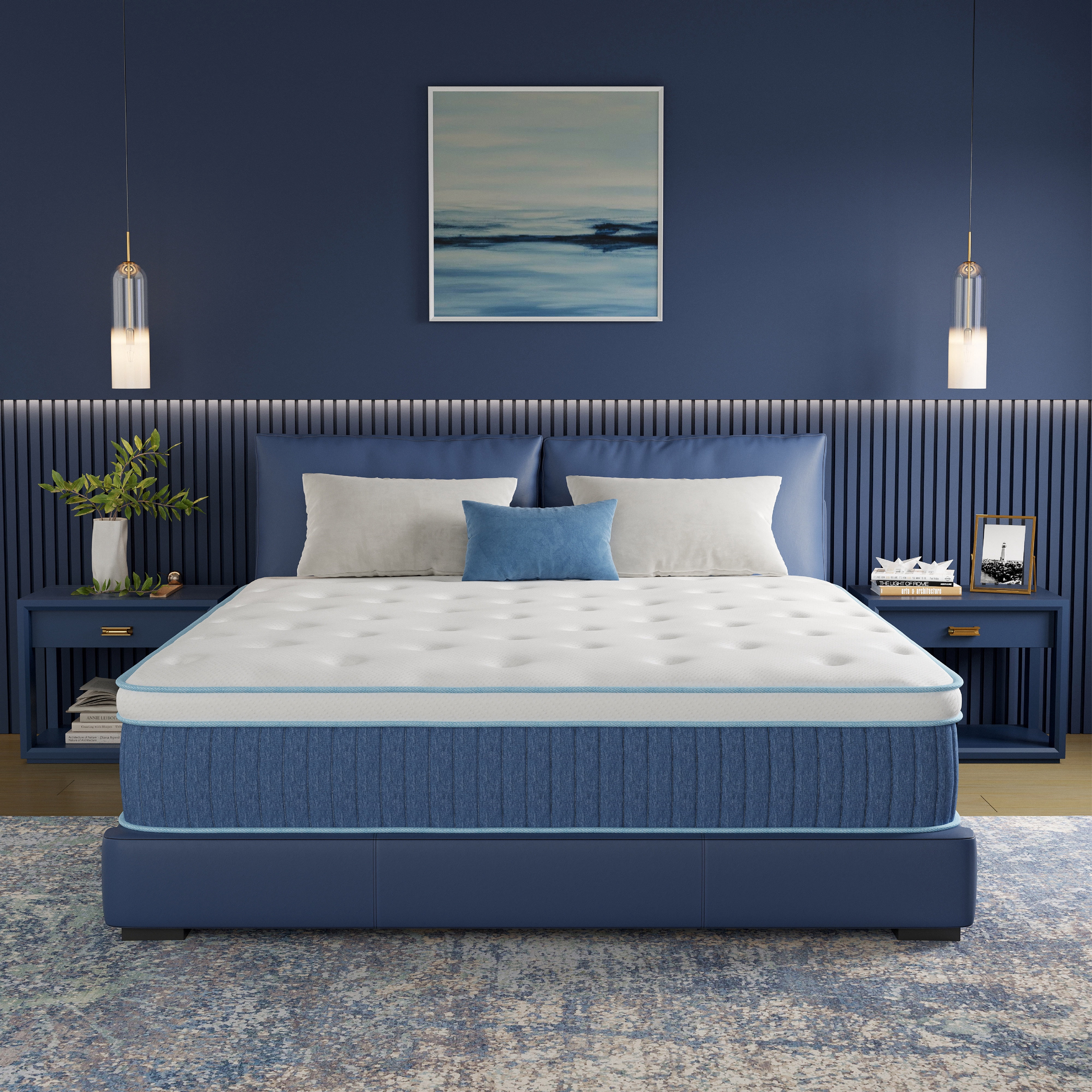 MLILY USA EGOHOME Full 12 inch Hybrid Mattress with Individually Wrapped Pocket Coils, Medium, Pressure Relief, Mattress in a Box