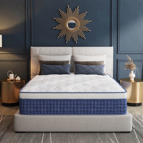 EGOHOME Full 14 inch Hybrid Mattress, Pocketed Springs, Medium, Pressure Relief, Reinforced Edge, Mattress in a Box