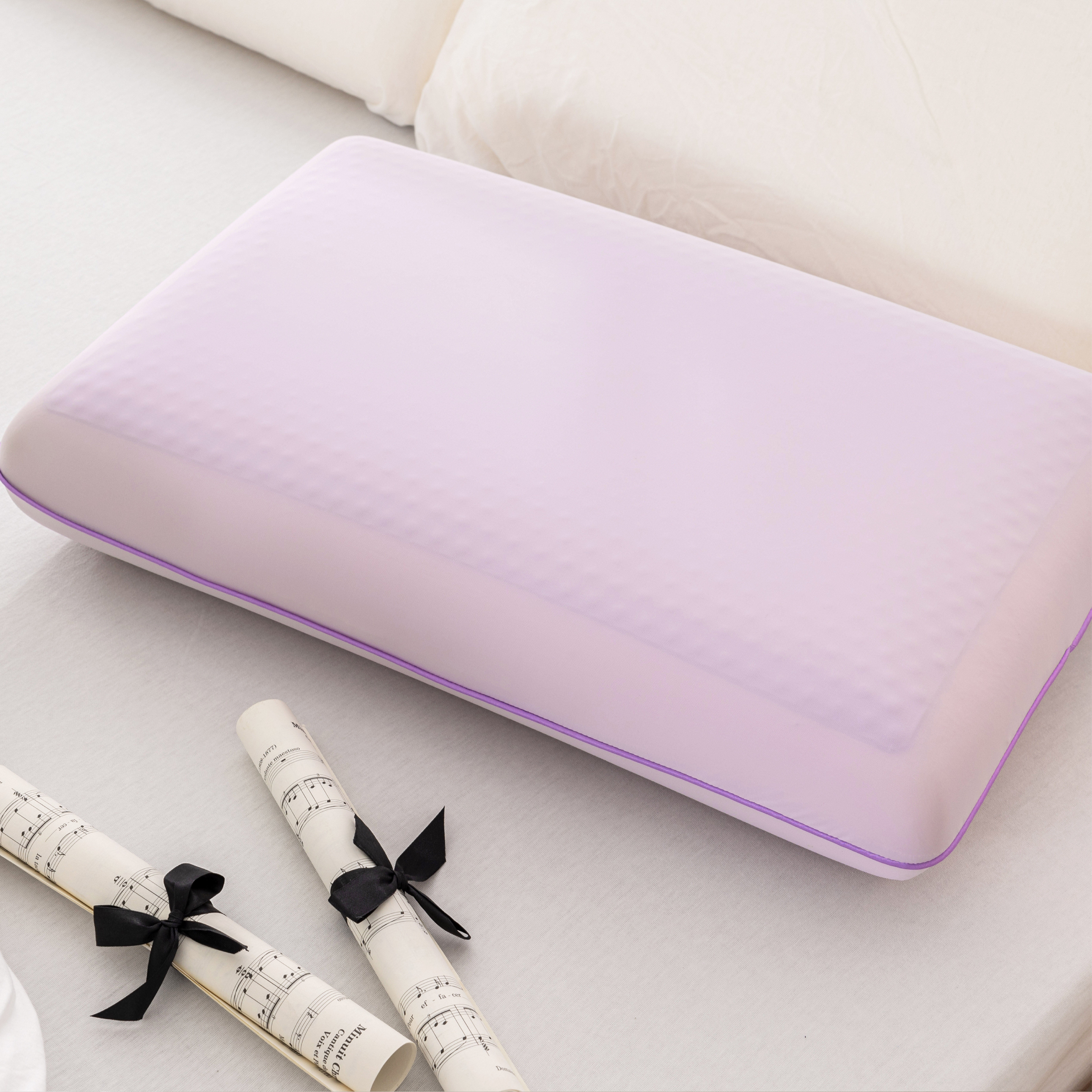 EGOHOME Single Cooling Gel Bed Pillow, Memory Foam Pillow, Standard Queen, Purple, Cooling Removable Cover, Medium-soft