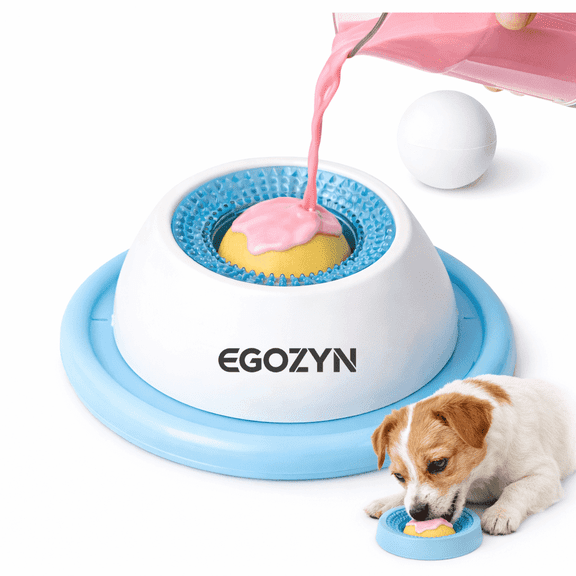 EGOZYN Dog Lick Bowl Slow Feeder for Small & Medium Dogs Interactive Enrichment Toy with Non-Slip Base