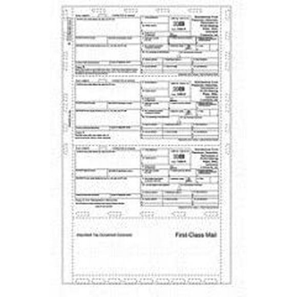 EGP 3-Up Horizontal 1099-R - Pressure Seal Tax Form, 500 Recipients, Size 8 1/2 x 14 TF5503