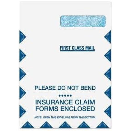 EGP 9 x 12 1/2 Claim Form Envelope Right Window - Top Flap, 100 Envelopes