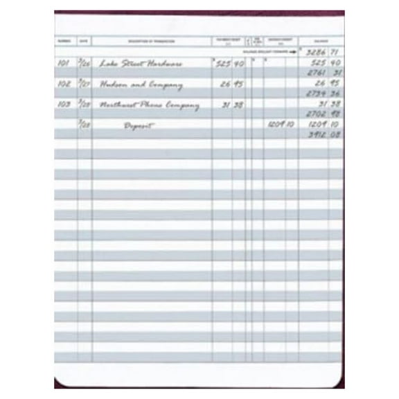 EGP Check Registers for Deskbook Checks, Size: 6 3/8 x 8 1/4, 5 registers