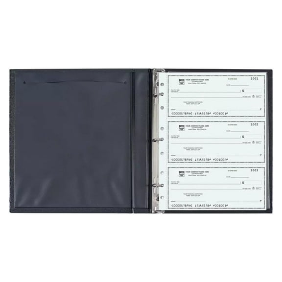 EGP Duplicate Deskbook Checks Cover, 3 Rings, 7 7/8 x 9, Black