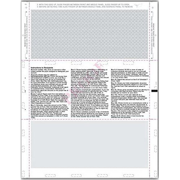 EGP IRS Approved 1099-Misc Blank - Pressure Seal. 500 Recipients