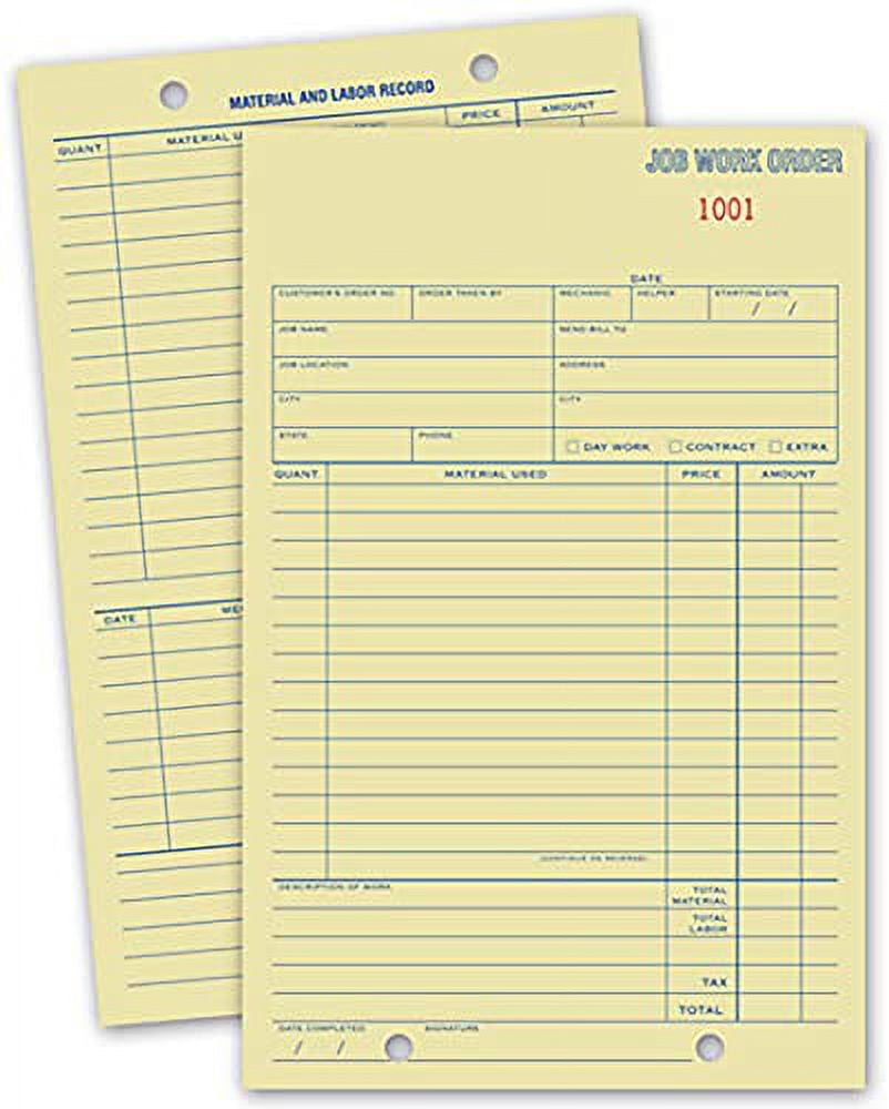 EGP Padded Job Work Order Cards 500 Cards