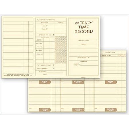 EGP Pocket Size Weekly Time Record, Size 8 x 5, Quantity 250