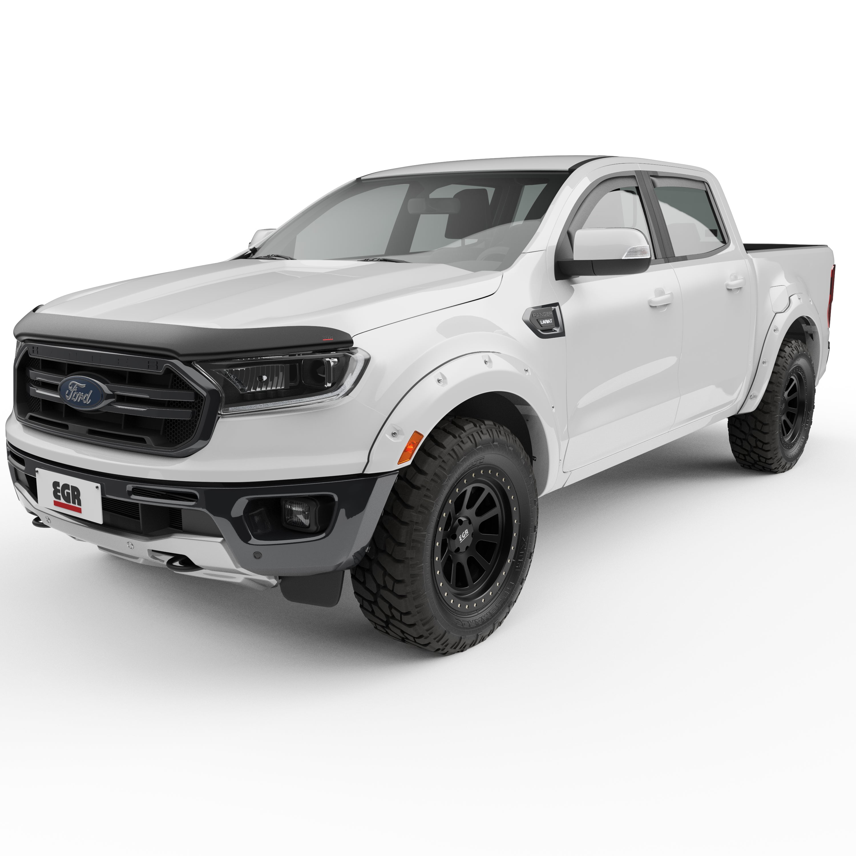EGR 2019-2022 Fits Ford Ranger Extended Crew Cab Pickup Painted To Code OxFits Ford White Set Of 4 Traditional Bolt-On Look Fender Flares 793554-YZ