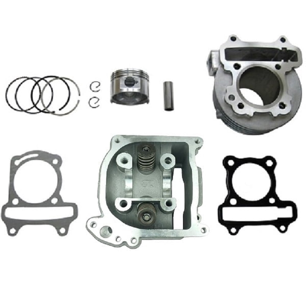 EGR Big Bore Head & Cylinder Kit for GY6 Scooter 69mm Valves for BBK 80cc, 50cc, 60cc, 4-Stroke GY6/QMB139 Engines