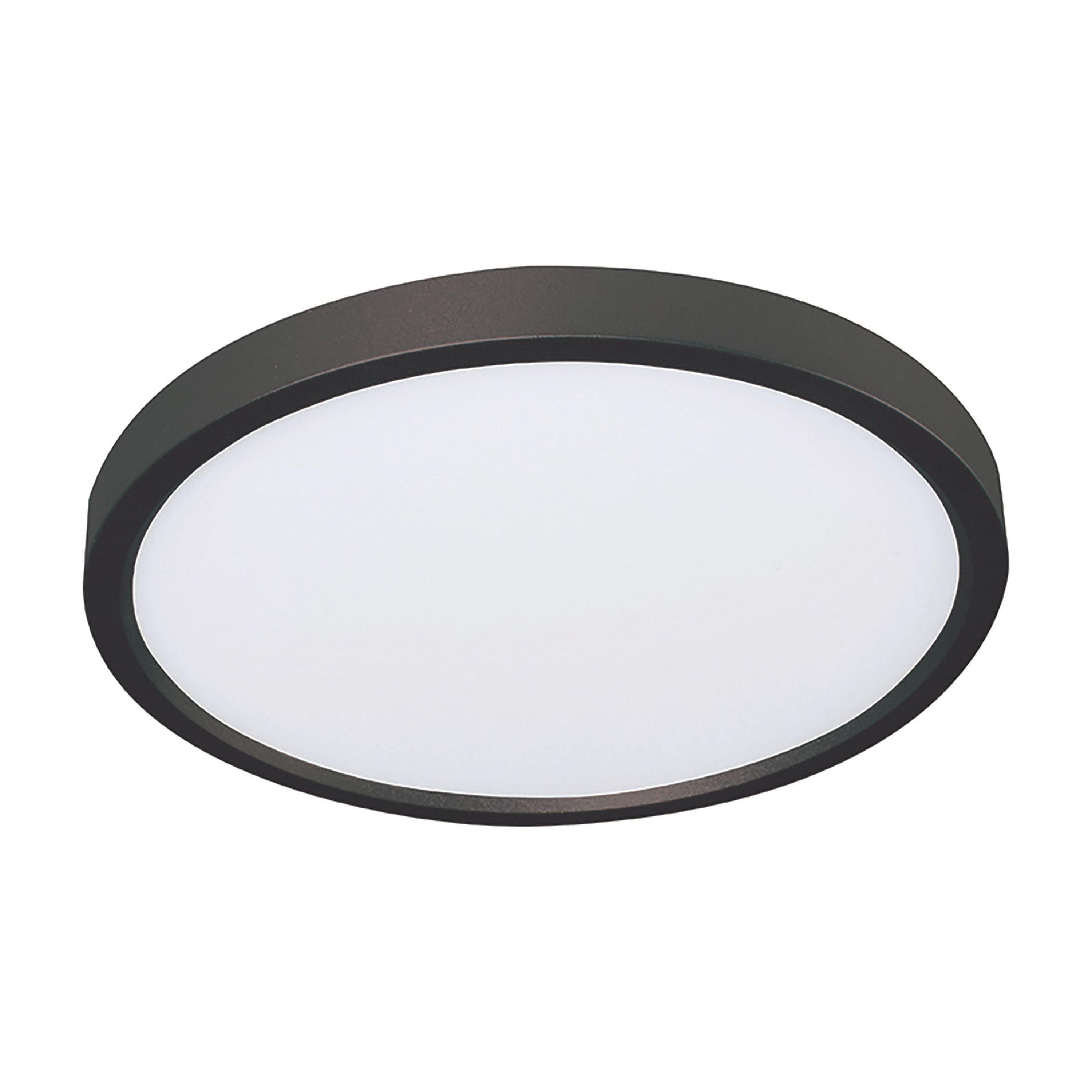 Edge Round Modern Black Steel LED Flush Mount Light