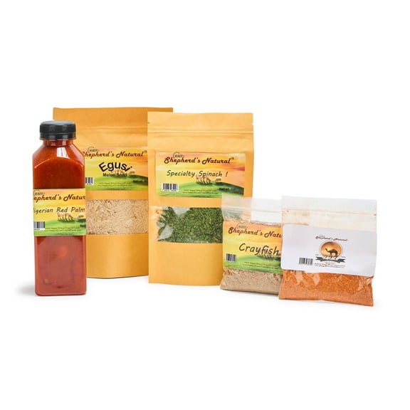 HATF'S SHEPHERD'S NATURAL Egusi Soup Made Easy, Full 1.75LB Kit, Jumbo Size, Serves 4-6, Ready in 20mins
