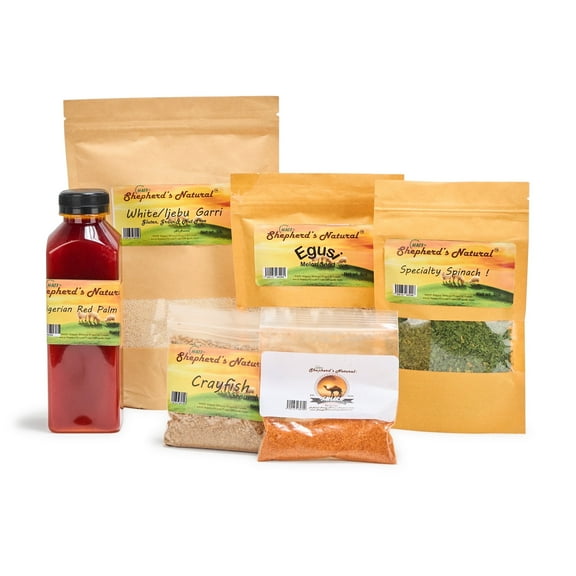 HATF'S SHEPHERD'S NATURAL Egusi Soup Made Easy (with Ijebu Garri), 2.66LB Jumbo Size, Serves 4-6, Ready in 20mins