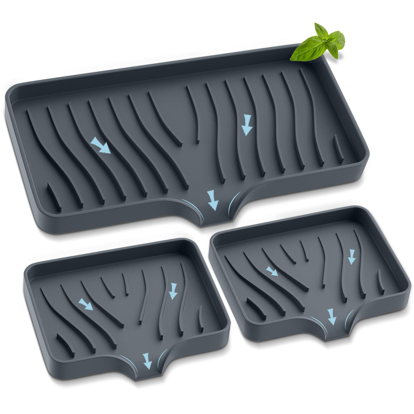 EGWON Kitchen Sink Tray,Self Drain Bathroom Soap Tray Silicone Sponge