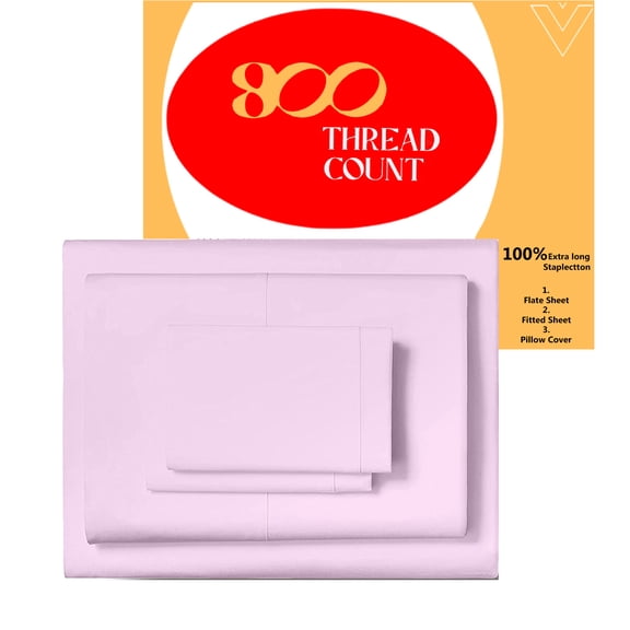 EGYLIN 600TC Soft Egyptian Cotton Sheet Set Soft and Breathable - 4 Piece Bed Sheet Pink Solid Olympic Queen Size - 15" Deep Pocket