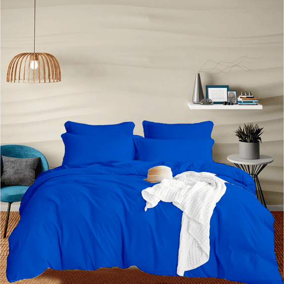 EGYLIN 800 Thread Count Duvet Cover set 100% Luxury Soft Egyptian Cotton with Zipper Closure 3 Pic Duvet Set - Egyptian Blue , Oversized King (120x98)
