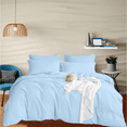 thumbnail image 1 of EGYLIN 800 Thread Count Duvet Cover set 100% Luxury Soft Egyptian Cotton with Zipper Closure 5 Pic Duvet Set - Light Blue , Alaskan King (132x120), 1 of 5