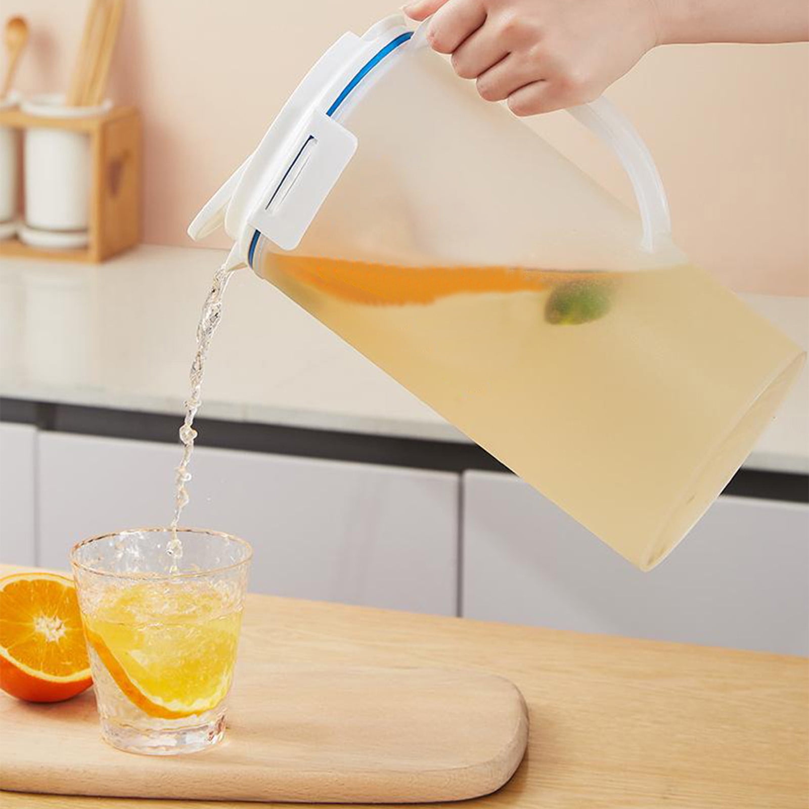 EGYMEN 0.5 Gallons Fridge Door Water Jug with Handle BPA Free Plastic