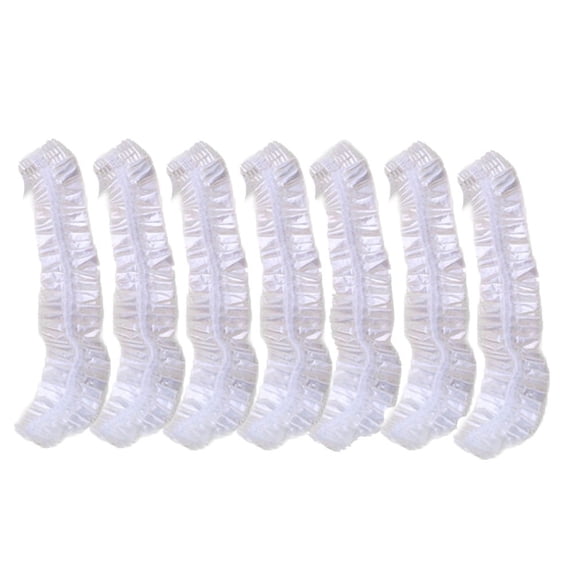 EGYMEN 100-Pack Clear Disposable Plastic Shower Caps, One Size Fits All, Waterproof, Perfect for Spa and Hair Salon Use