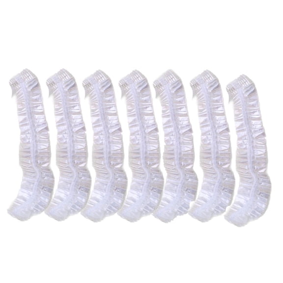 EGYMEN 100-Pack Clear Disposable Plastic Shower Caps, One Size Fits All, Waterproof, Perfect for Spa and Hair Salon Use