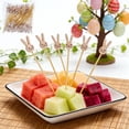 thumbnail image 1 of EGYMEN 100pcs Wooden Fruit Picks, Customized Rabbit-Shaped Skewers, Eco-Friendly Cocktail Toothpicks, Adorable Fruit Forks for Parties, 1 of 6