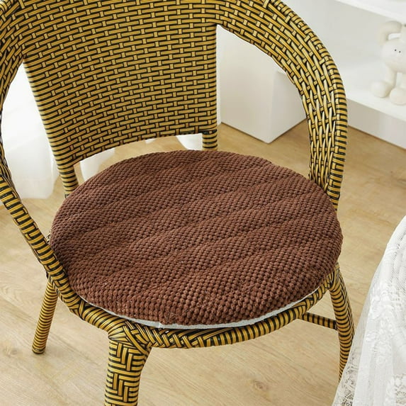 EGYMEN 12" Round Seat Cushion, Thickened Removable Chair Pad, Non-Slip Sponge Chair Cushion, Soft Flock Floor Cushion for Comfort(Coffee)