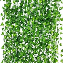 EGYMEN 12 Strands 86 FT Artificial Ivy Leaf Garland, Faux Vine Leaf Decoration, Synthetic Greenery Hanging Plants, Imitation Vine Leaves for Home and Event Decor
