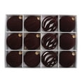 thumbnail image 1 of EGYMEN 12PC Velvet Christmas Balls, Flocked Holiday Ornaments, Decorative Hanging Baubles, Festive Tree Decorations Set of 12(Coffee), 1 of 6