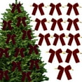 thumbnail image 1 of EGYMEN 12PC Velvet Christmas Tree Bow, Luxurious Velvet Holiday Bow Decorations, Elegant Tree Ribbon Bows, Festive Velvet Wreath Accents(Wine), 1 of 6
