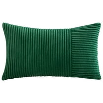 EGYMEN 12"x20" Corduroy Splicing Pillowcase, Modern Style Cushion Cover for Living Room, Decorative Waist Pillowcase, Elegant Zippered Pillow Cover for Home Decor(Green)