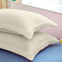 EGYMEN 1PC Cotton Pillowcase, 19"x29" Breathable Soft Pillow Cover, Cozy Microfiber Cushion Case, Elegant Washable Pillow Shams(Beige)