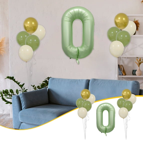 EGYMEN 1st Birthday Balloon Set, Aluminum Foil Numbers & Cream Colored Party Decorations, Holiday & Celebration Scene Arrangement for Baby's First Birthday