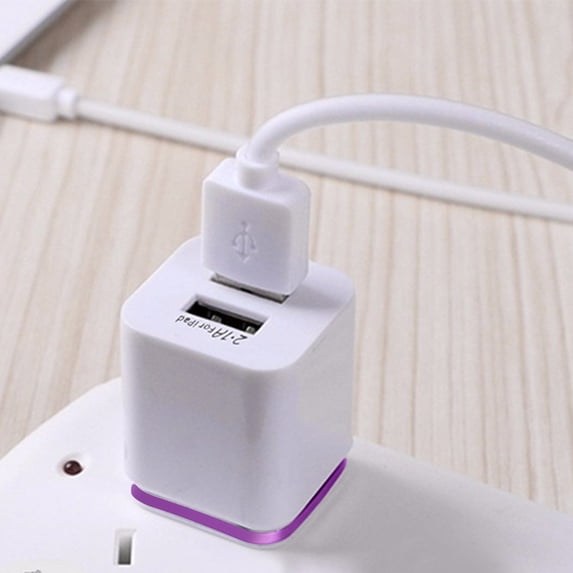 EGYMEN 2.1A Dual USB Charger, Universal Double Port USB Wall Adapter, Smart Fast Charging Block for Cell Phones, Multi-Color Travel-Friendly USB Plug with High Safety Assurance