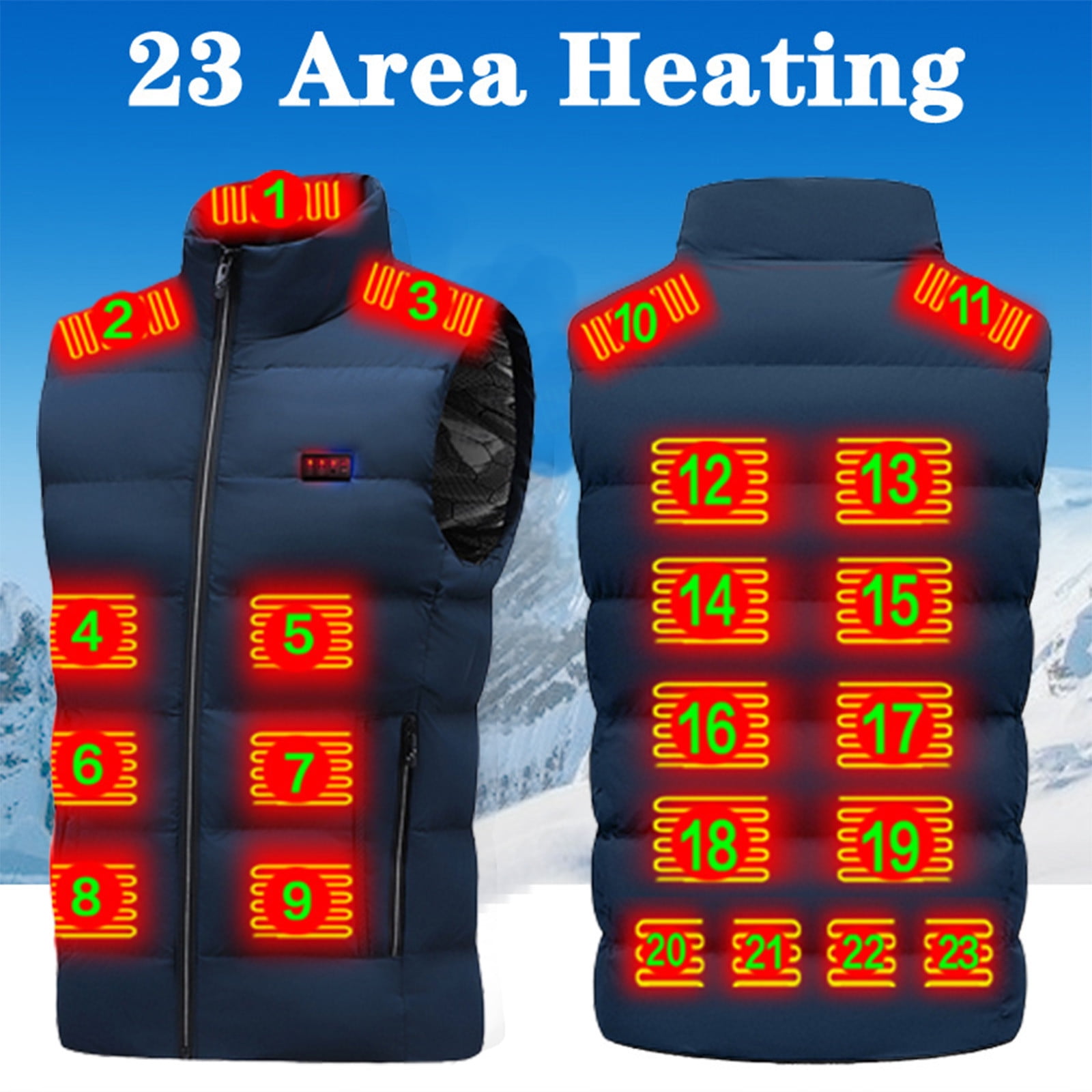 EGYMEN 23 Heating Areas Heated Waistcoatunisex Winter Hooded Heated