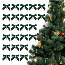 EGYMEN 24PC Christmas Bow, Elegant Velvet Ribbon Bows for Holiday Decor, Festive Decorative Bows for Christmas Tree and Gifts(Green)