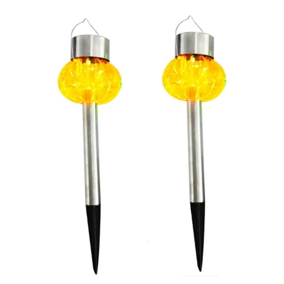 EGYMEN 2PC Solar Garden Lights, Outdoor Solar Lanterns for Courtyard, Solar Landscape Lighting for Garden, Waterproof Solar Spotlight for Night Illumination(Orange)