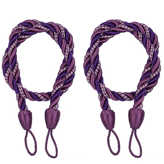 EGYMEN 2PC Curtain Tiebacks, Decorative Window Tie Ropes for Drapes, Classical Curtain Holdbacks, Nautical Style Curtain Fasteners(Purple)