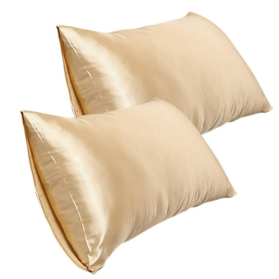 EGYMEN 2PCS Satin Pillowcase, 20"x30" Imitation Silk Pillow Cover, Ultra Soft Polyester Envelope Design Pillow Sham, Breathable Hair-Friendly Pillow Case