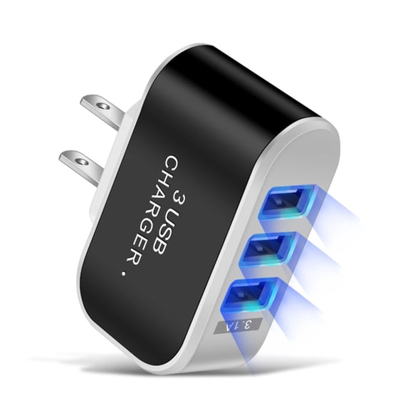 EGYMEN 3 Port USB Wall Charger, High Speed 3.1A Travel AC Adapter for US Plug, Universal Smartphone Power Bank, Multi-Device Home Outlet Hub