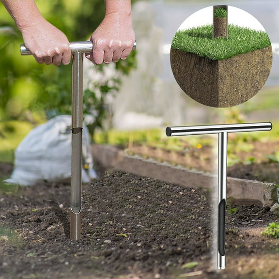 EGYMEN 304 Stainless Steel Lawn Sampler, Accurate Turf Extractor Tool, High-Strength Soil Sample Collector, Durable Grass Testing Device