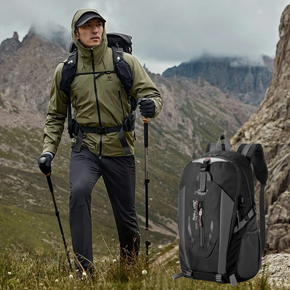 EGYMEN 30L Hiking Backpack, Compact Lightweight Travel Pack, Foldable Daypack for Outdoor Adventures, Ultralight Rucksack for Camping and Day Trips(Black)