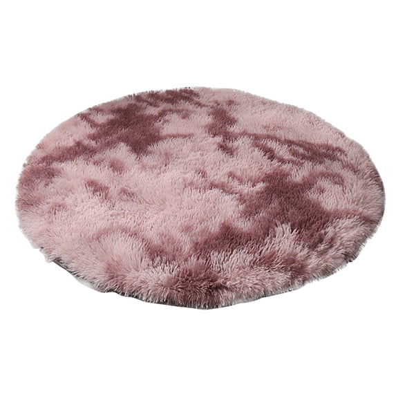 EGYMEN 32" Tie-Dyed Purple Blue Area Rug, Soft Round Rug for Girls Bedroom, Non-Slip Fuzzy Carpet for Kids Room, Cozy Dorm Room Rug, Cute Nursery Decor, High-Density Padding Floor Mat