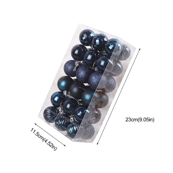 EGYMEN 36PC 1.6" Christmas Ornaments, Colorful Hanging Christmas Baubles, Festive Tree Decorations, Xmas Party Decor Balls(Black)