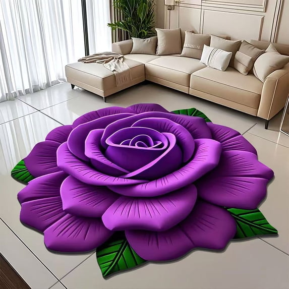 EGYMEN 3D Flower Mat, Soft Carpet, Non-Slip Area Rug, Dining Room Home Bedroom Decorative Floor Carpet
