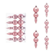 EGYMEN 5 Pack Christmas Decorative Ornaments, Shiny Hanging Balls For Tree, Festive Holiday Baubles, Glittering Decorative Spheres For Winter Décor