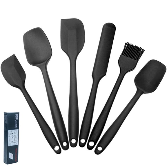 EGYMEN 6 Piece Silicone Spatula Set, Heat Resistant Kitchen Utensil Kit, Multipurpose Nonstick Baking and Cooking Tools