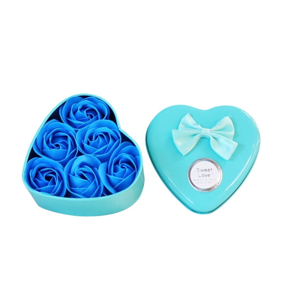 EGYMEN 6Pcs Rose Soap Flowers, Heart-Shaped Fragrant Petals, Long-Lasting Decorative Bath Flowers, Everlasting Scented Floral Gifts