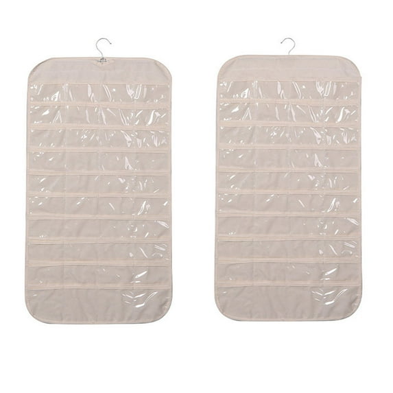 EGYMEN 80-Pocket Jewelry Hanging Organizer, Non-Woven Fabric Jewelry Storage Bag with Transparent PVC Windows, Dustproof and Damp-Proof Jewelry Holder
