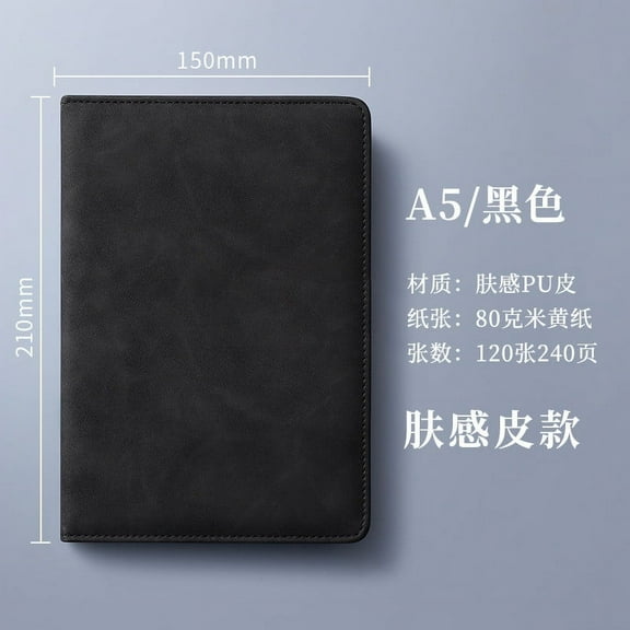 EGYMEN A5 Magnetic Notepad, Luxury Business Office Bound Journal, Genuine Imitation Leather Executive Diary, Wide-Ruled Planner with Ribbon Bookmark